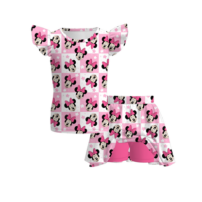 Kids Summer Character Cartoon Athletic Skirt Set Collection