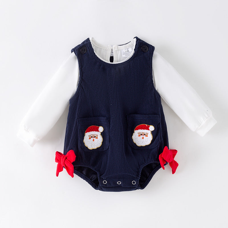 Gingerbread & Santa Corduroy Set – Baby Holiday Romper Outfit