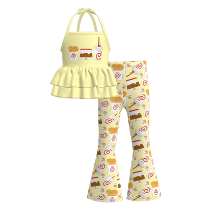 Girls Summer Goose Popsicle Print Slip Bell Pant Set