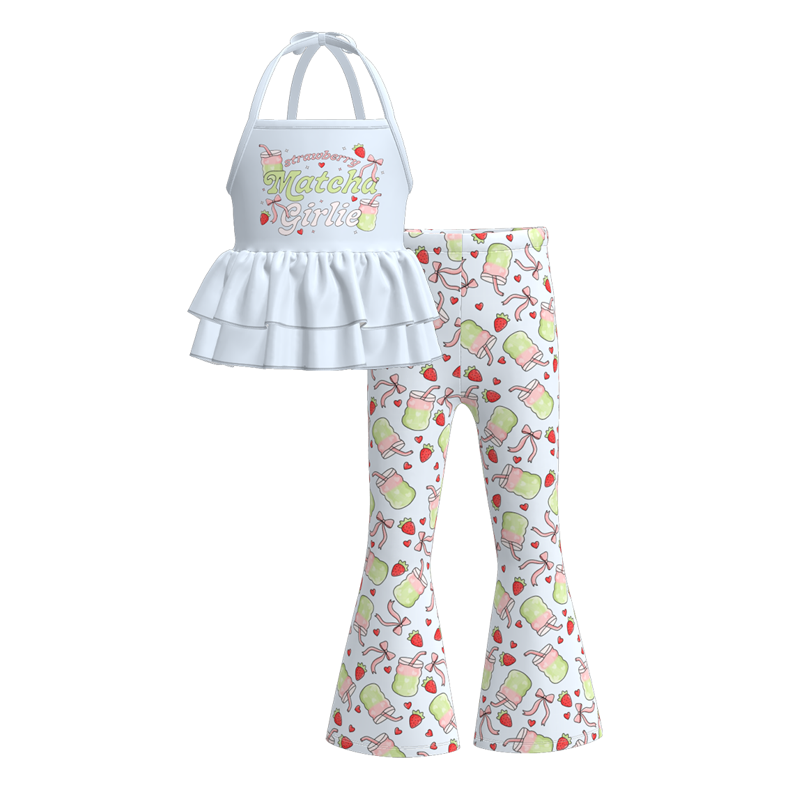 Girls Summer Goose Popsicle Print Slip Bell Pant Set