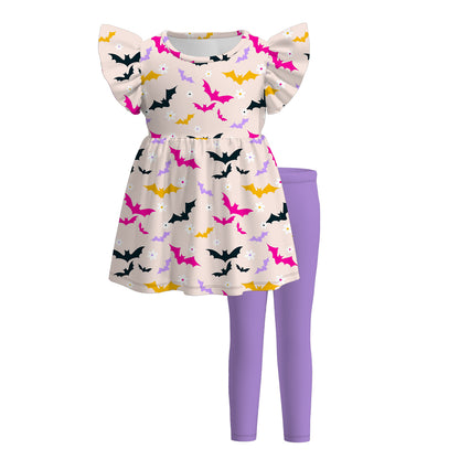 Family Halloween Bat Print Cozy Sibling Soft Clothes