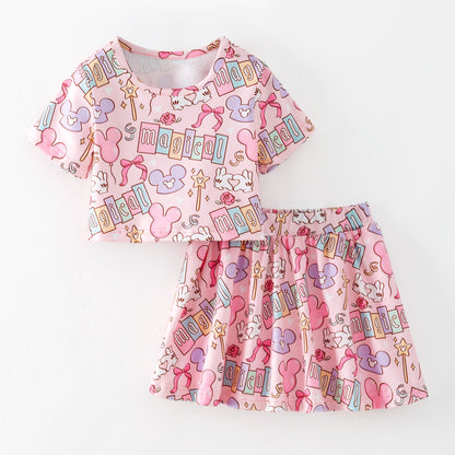 Summer Minnie Printed Cartoon Fashion Kids Clothes Collection
