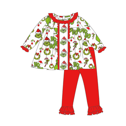 Christmas Kids Outfit Collection – Grinch Embroidered Holiday Styles