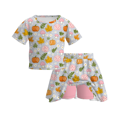 Girls Fall TAKE PUMPKIN PATCH Print Dress Outfit Set Mommy Top