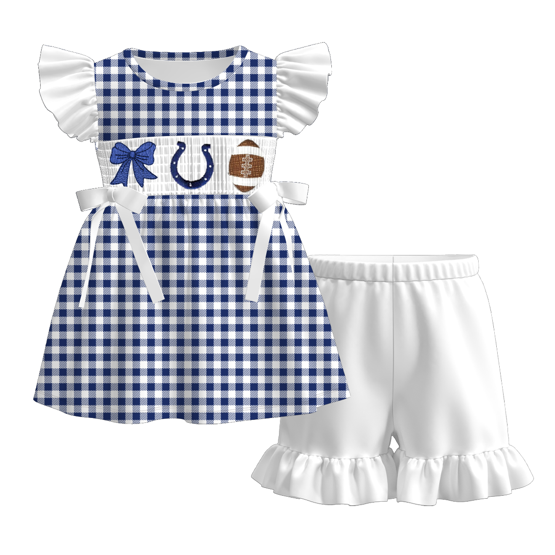 Indianapolis Football Embroidered Matching Sibling Outfits