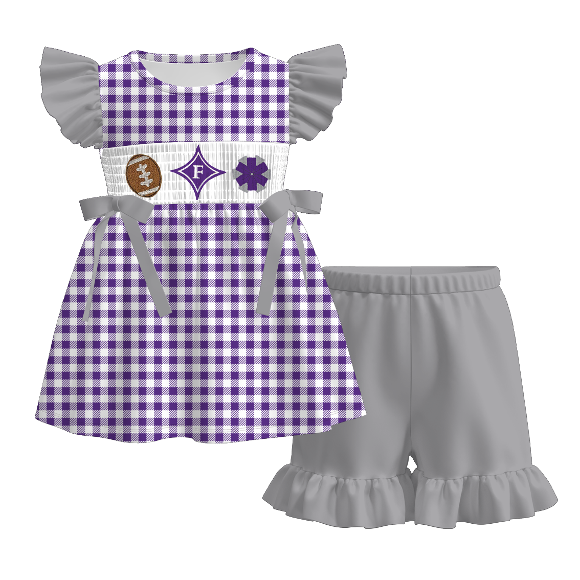 Furman Football Embroidered Matching Sibling Outfits