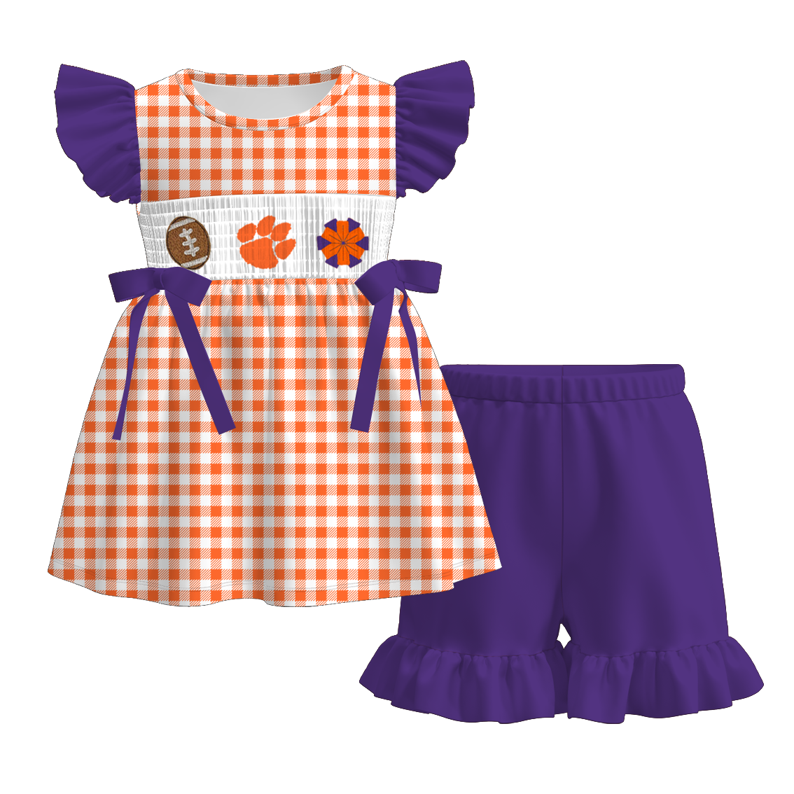 Clemson Football Embroidered Matching Sibling Outfits