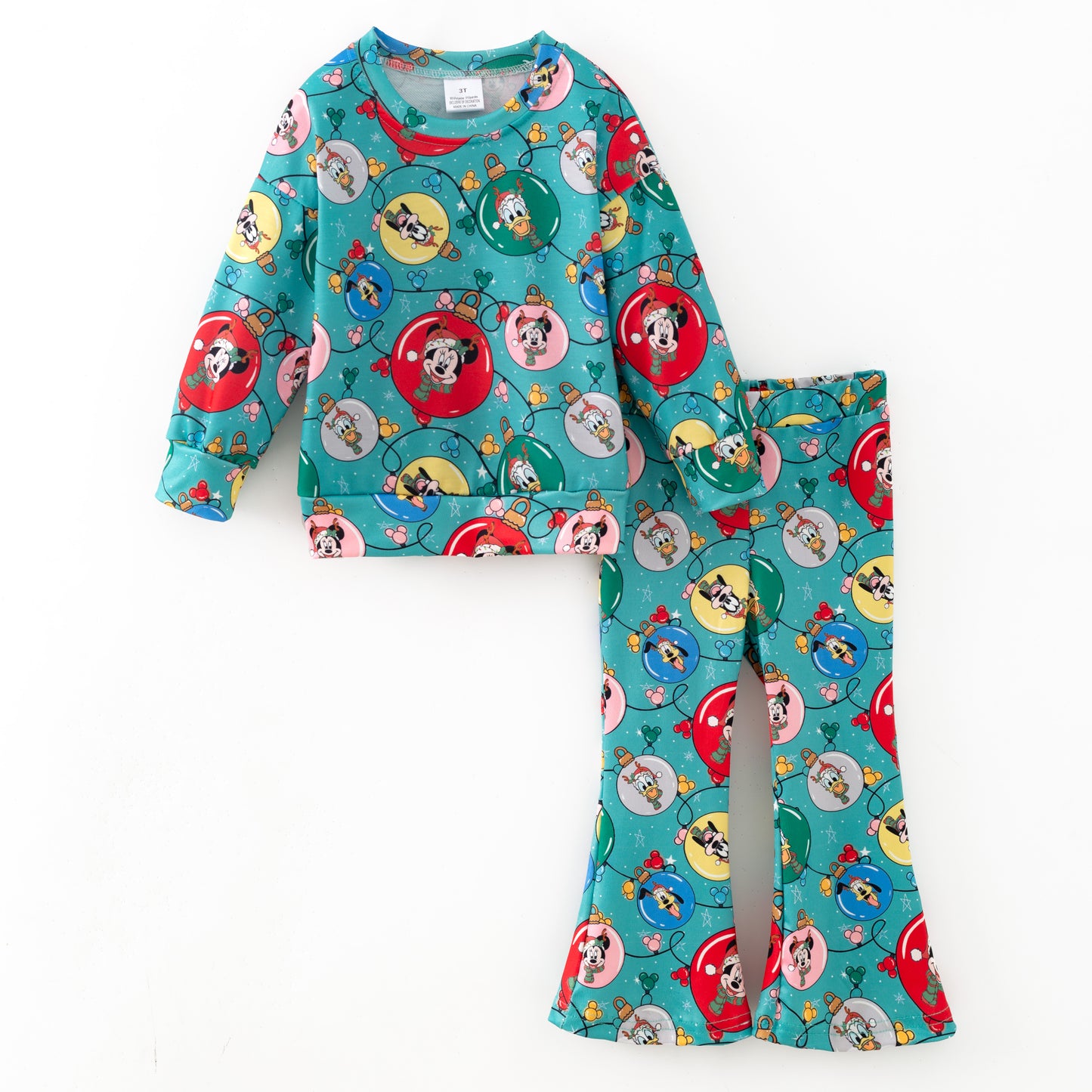 Kids Christmas Winter Cartoon Print Pajamas Pant Set