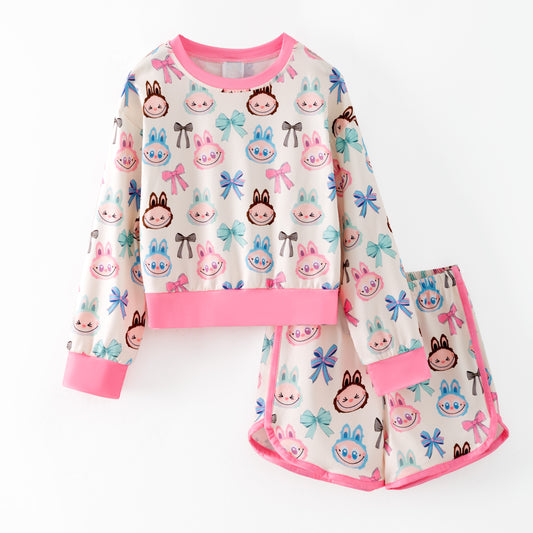 Girls Summer LABUBU Printed Short Set