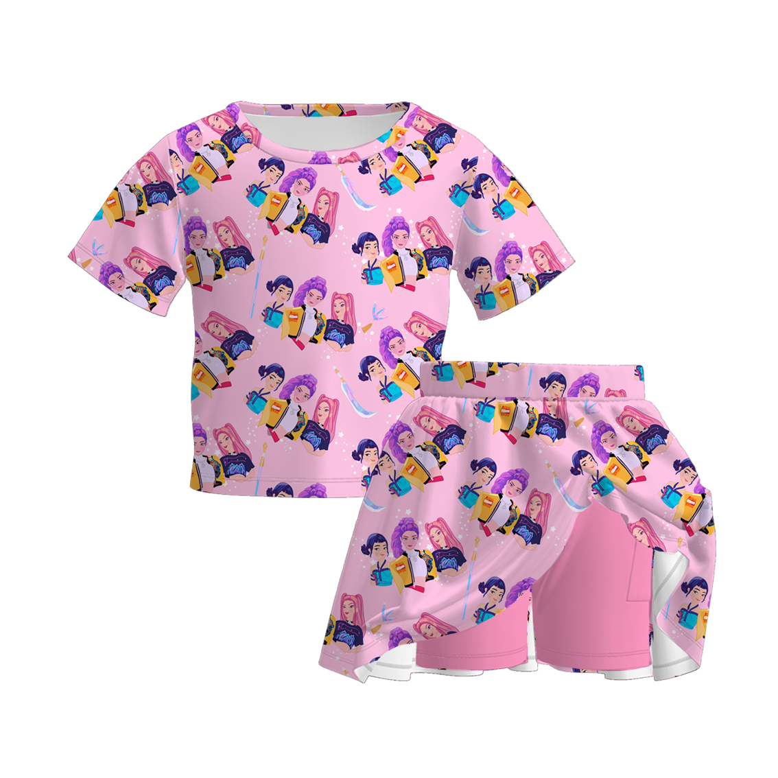 Girls "KPop Demon Hunters" Themed Fashion Pink Collection