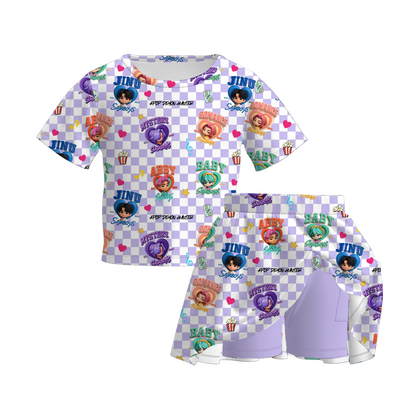 Girls Fall KDH Lavender Dress Skirt Set Hoodies Collection