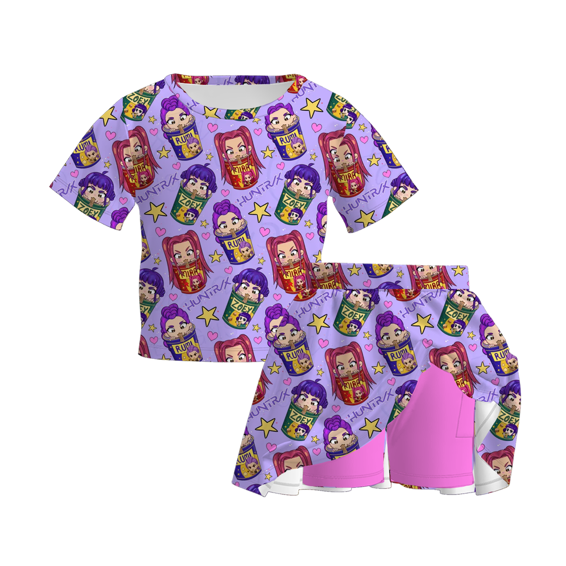 Girls "KPop Demon Hunters" Themed Fashion Purple Collection