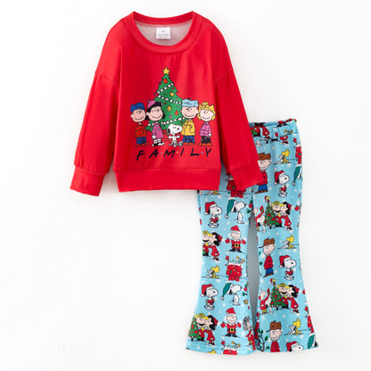 2025 Christmas Fall Friend Grinch Print Pant Set