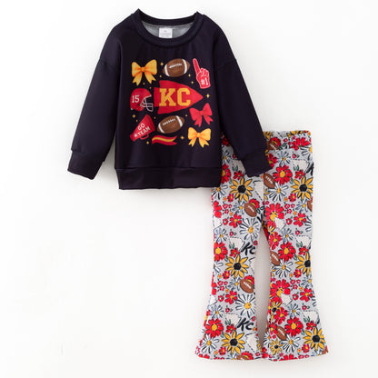 Kids Fall Kansas City Print Sibling Outfit Clothes