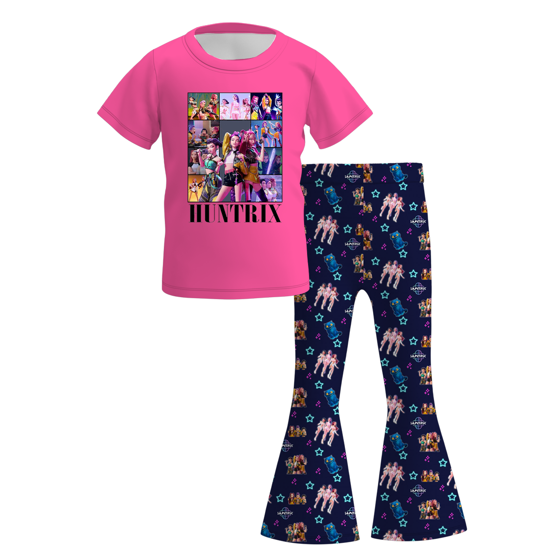 Kpop Demon Hunters Print Girls Fall Bell Pant Set