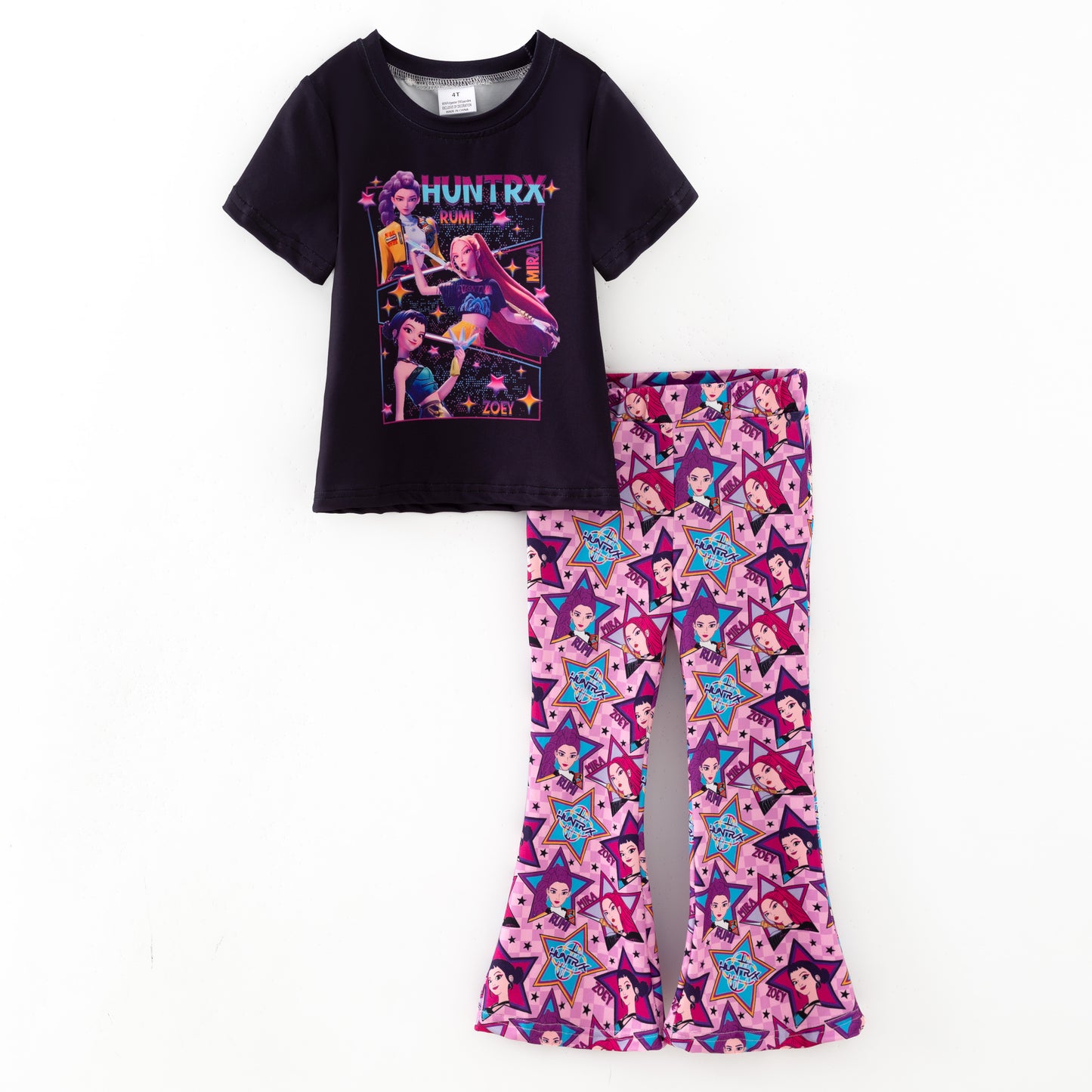 Girls Fall Kpop Demon Hunter Print Pant Set & Top
