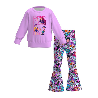 2025 Fall Kpop Demon Hunters Girls 2 Pieces Top+Pant Set