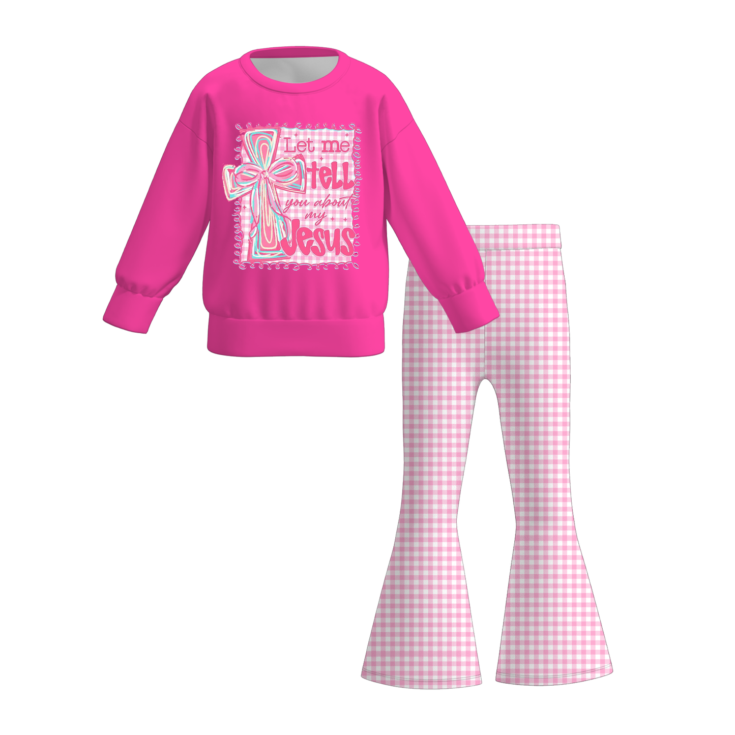 Girls Fall Winter Printed Long Sleeves Pant Set