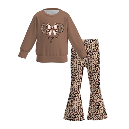 Girls Fall Winter Printed Long Sleeves Pant Set