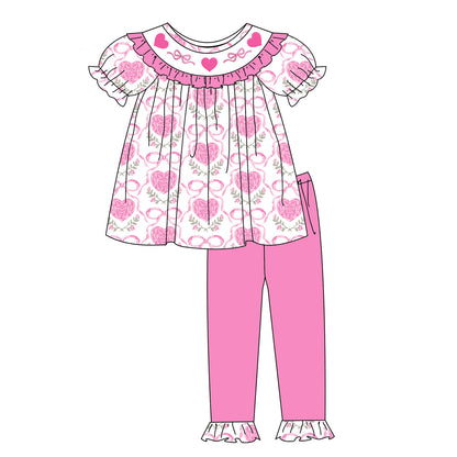 2026 Valentine's Day Heart Embroidery Girls Clothes Collection