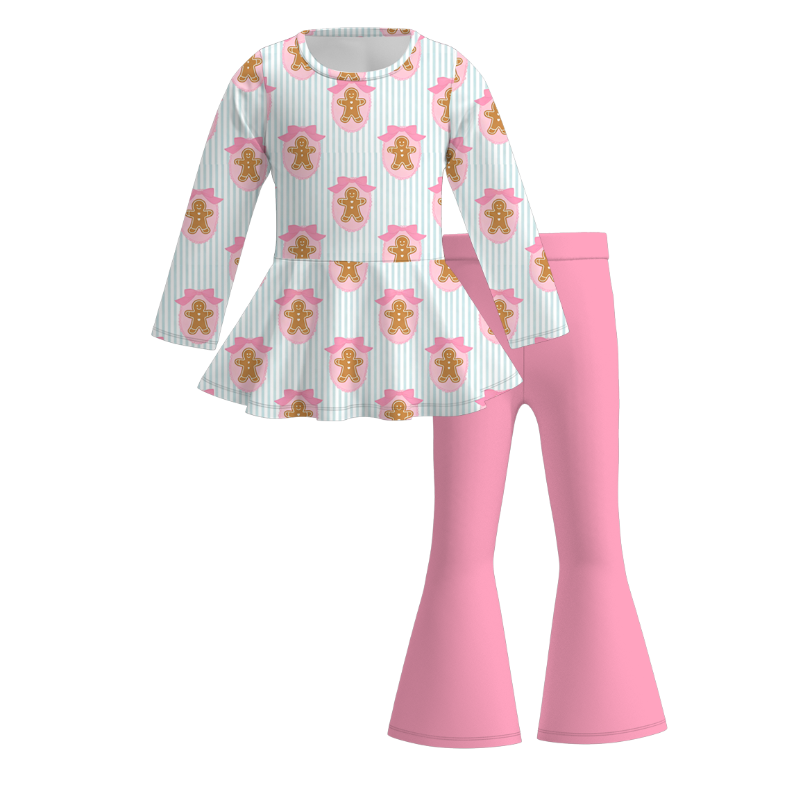 2025 Christmas Bow & Gingerbread Girls Outfit Collection