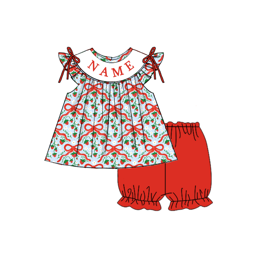 2026 Spring Strawberry Bow Collection | Personalized Smocked Kidswear