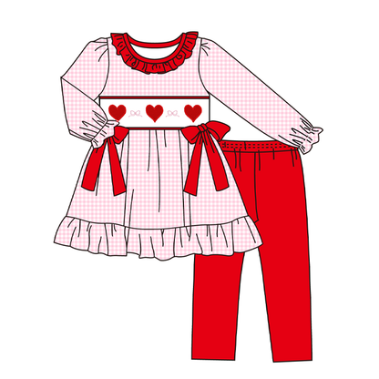 2026 Valentine’s Day Pink Plaid Smocked Hearts Collection