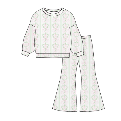 2026 V-Days Spring Heart Sweatshirt Pant Set Collection