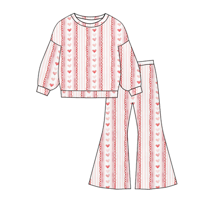 2026 V-Days Spring Heart Sweatshirt Pant Set Collection