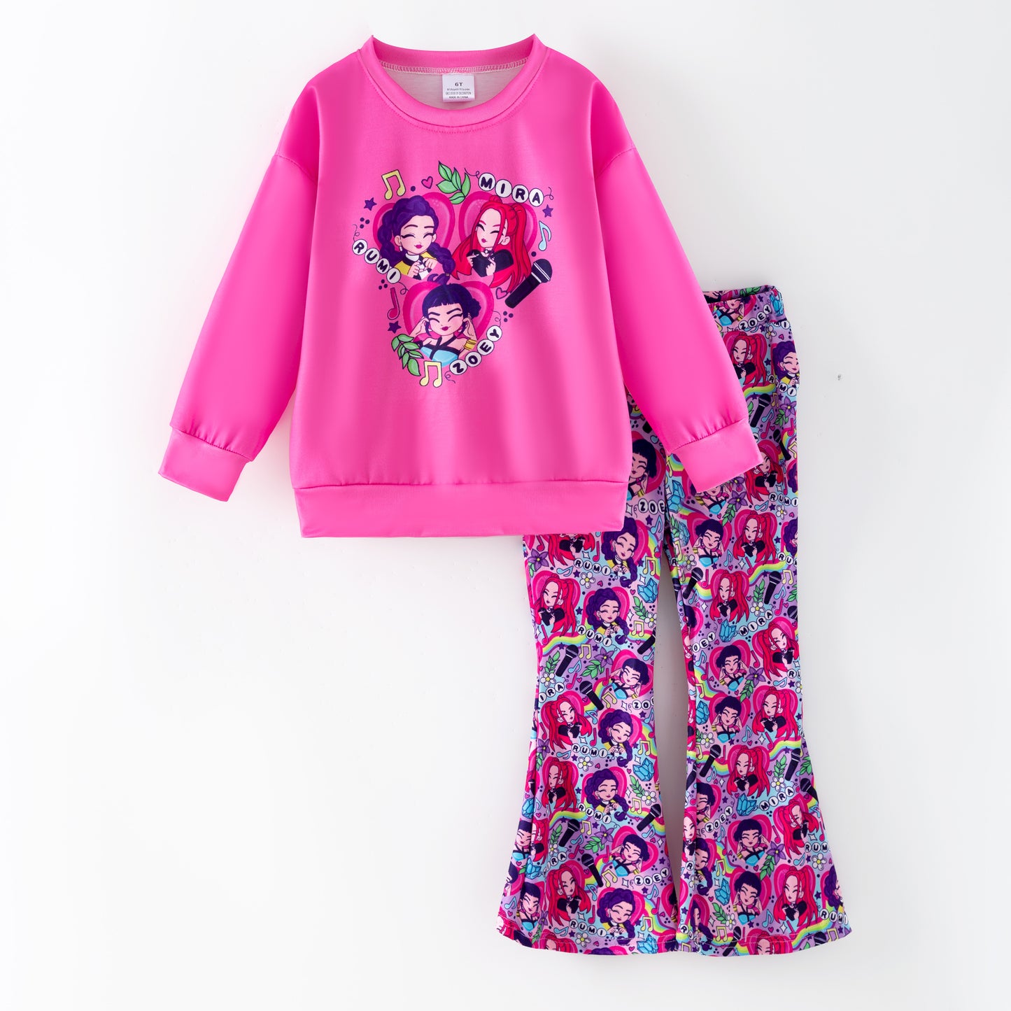 2026 Spring K-pop Demon Hunter Print Pant Set