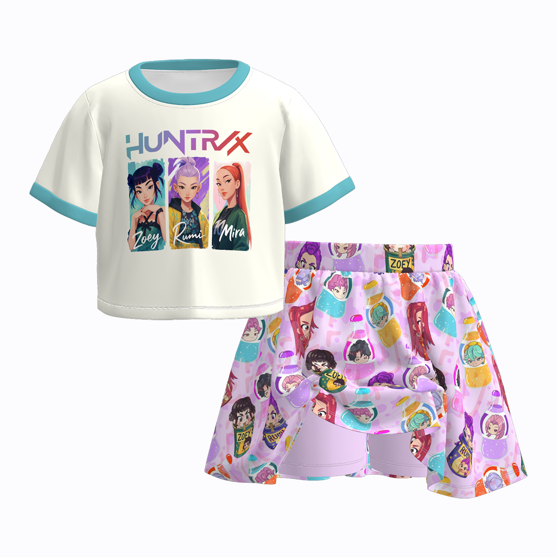 Kids K-Pop Demon Hunter Printed Skirt Set Collection