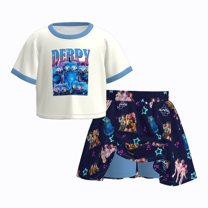 Kids K-Pop Demon Hunter Printed Skirt Set Collection