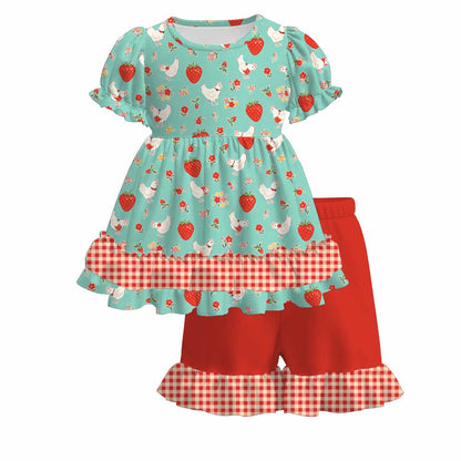 Strawberry & Little Hen Print Spring Collection
