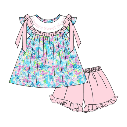Mother's Day Blue Floral MAMA'S SWEET HEART Smocked Embroidery Collection