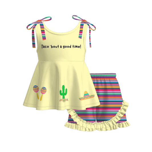 2026 Summer TACO 'BOUT A GOOD TIME Embroidery Short Set Collection