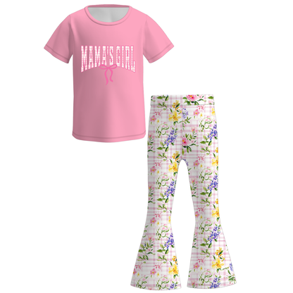Girls Pink Floral Dress & Lounge Set Collection – Flutter Romper, Twirl Dress & Graphic Tee Set