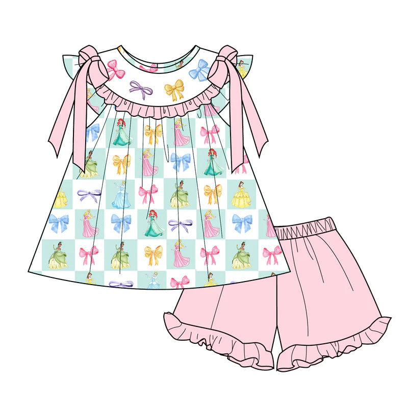 Summer Girls Colorful Bow Custom Embroidery Set Collection
