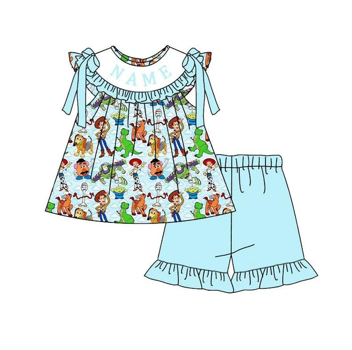 Personalized Name Smocked Embroidered Kids Outfit Set – Custom Name Boutique Clothing