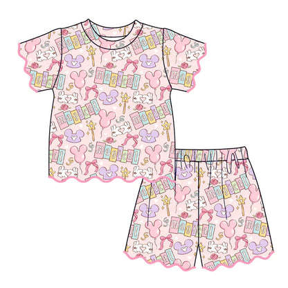 Summer Character Fashion Soft Scallop Trim Short Set