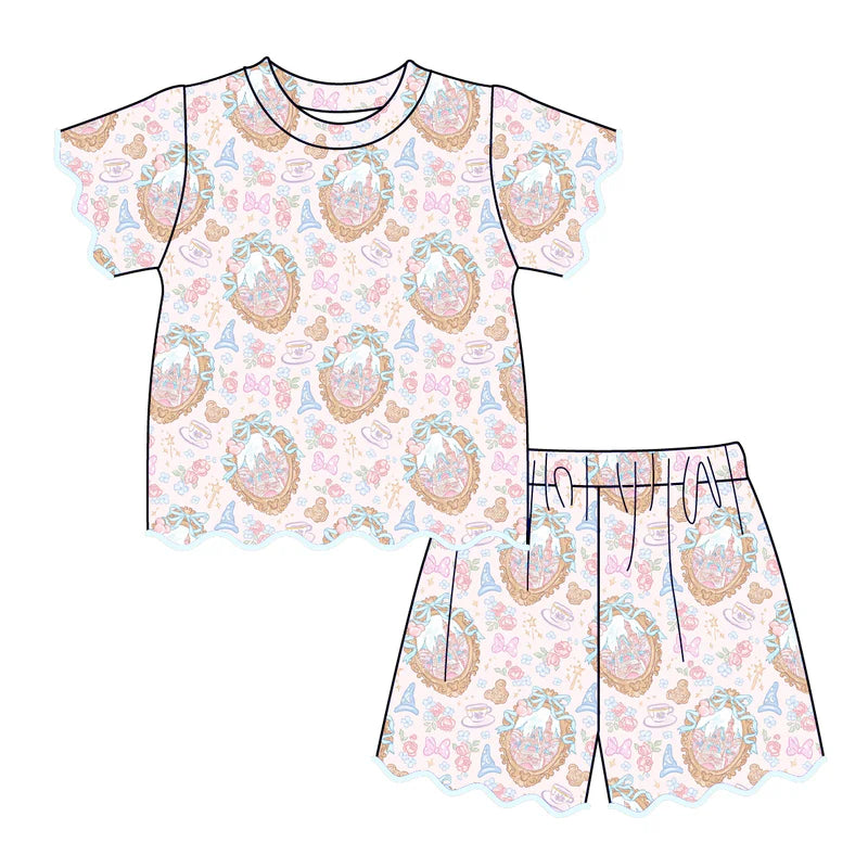 Summer Character Fashion Soft Scallop Trim Short Set