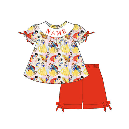 Personalized Princess Smocked Girls Outfit – Custom Name Southern Boutique Summer Collection