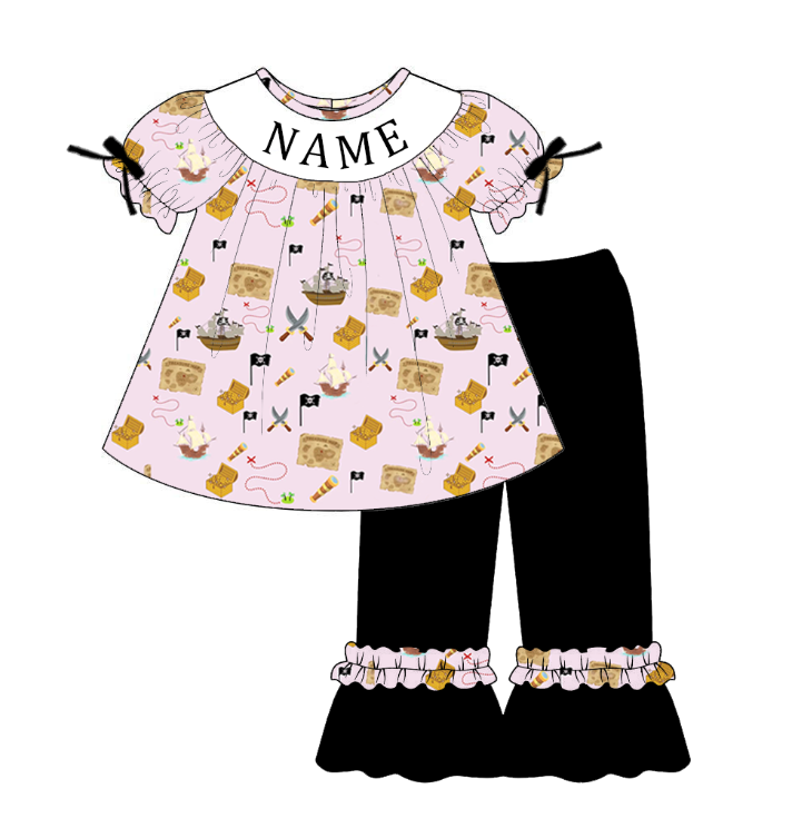 Personalized Pirate Smocked Embroidery Collection for Baby & Girls