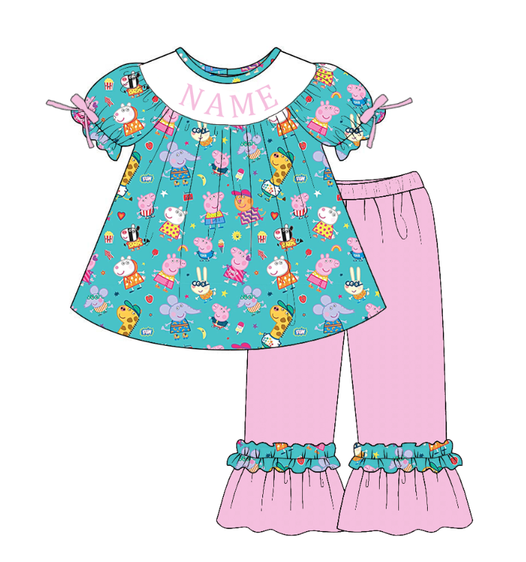 Smocked Embroidery Custom Name Baby & Kids Clothing Peppa Collection