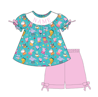 Smocked Embroidery Custom Name Baby & Kids Clothing Peppa Collection