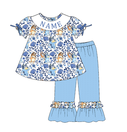 Smocked Embroidery Custom Name Baby & Kids Clothing Bluey Collection