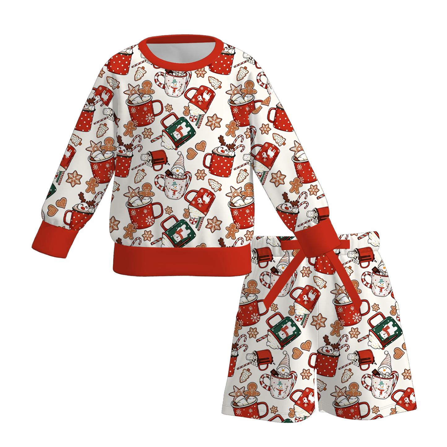 Christmas Hot Cocoa & Gingerbread Print Mommy & Me Matching Set