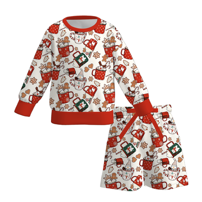 Christmas Hot Cocoa & Gingerbread Print Mommy & Me Matching Set