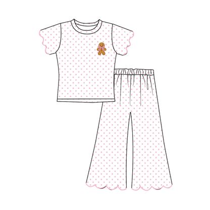 Girls Christmas Embroidered Boutique Set | Santa, Christmas Tree & Gingerbread Appliqué | Gingham Holiday Outfits