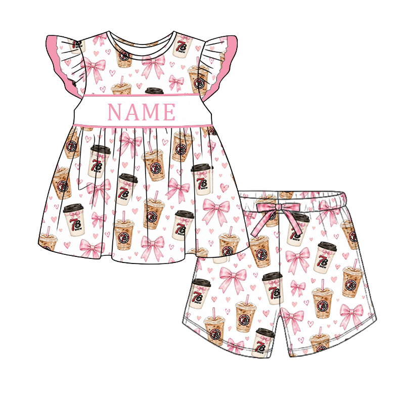 Personalized Girls Smocked Outfit with Custom Embroidered Name
