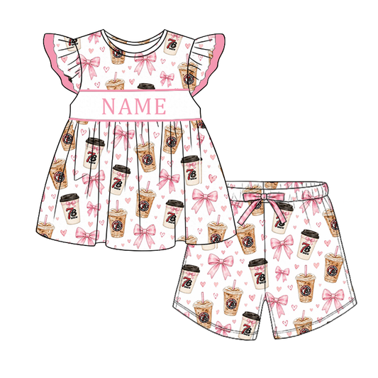 Personalized Girls Smocked Outfit with Custom Embroidered Name